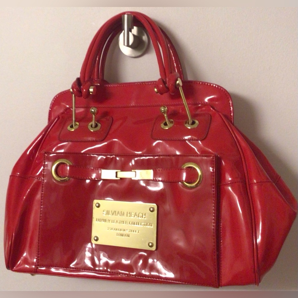 Silvian Heach Red Patent Leather Handbag